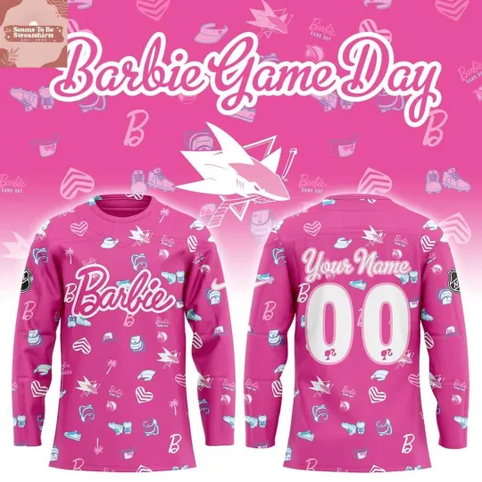 Personalized San Jose Sharks x Barbie Game Day 2026 Hockey Jersey Men's Fan Gear