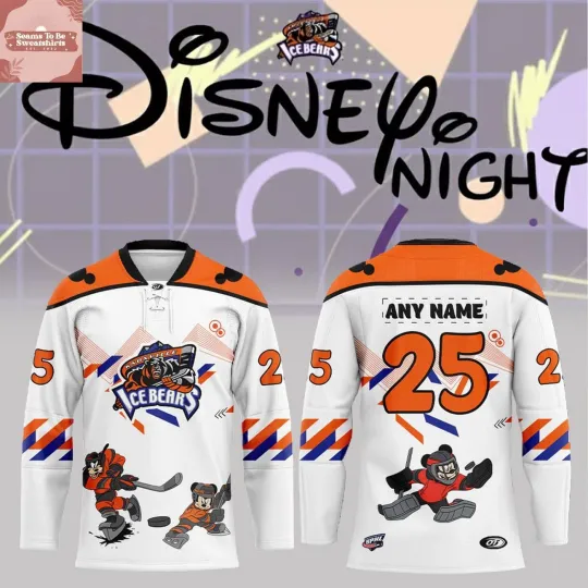 Discover Personalized Knoxville Ice Bears Mic.key Night Hockey Jersey Men's Fan Shirt