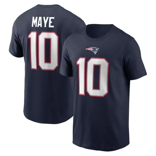 Discover Drake 1Maye Navy NewEngland Patriot Fuse Name & Number T-Shirt Unisex S-5XL