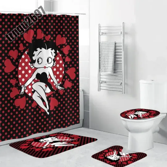 Discover Betty Bop Shower Curtain Set, Bathroom Set
