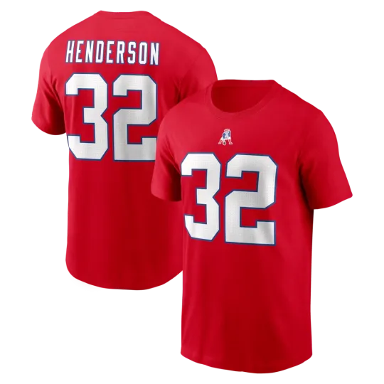 Discover Henderson Red NewEngland Patriot Name & Number T-Shirt Unisex S-5XL