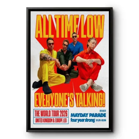 Discover All Time Low Everyones Talking World Tour 2026 Poster Print