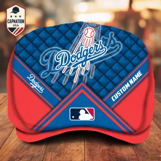 Discover Los-Angeles-Dodgers Custom Name Jeff Cap MLB Jeff Cap Driving Cap Newsboy Cap1