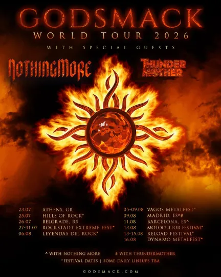 Discover Godsmack World Tour 2026 Poster
