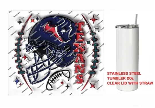 Discover TEXANS  -  PUFFY 3D football HELMET Tumbler 20 oz Stainless Steel