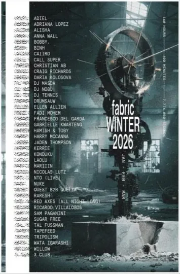 Discover Fabric 2026 Winter Tour Concert Poster