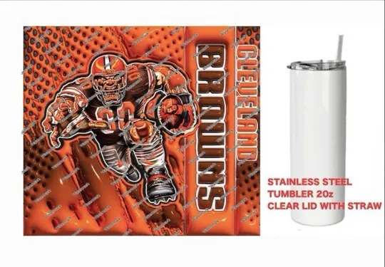 Discover BROWNS  - COLORFUL 3D - Tumbler 20 oz Stainless Steel