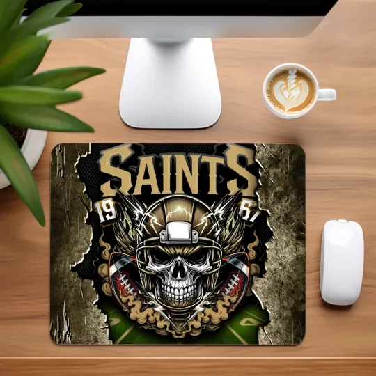 Discover New Orleans Saints Skull Football Team Mouse Pad for Home Office