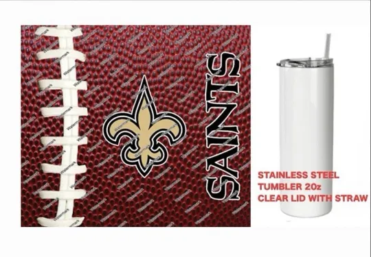 Discover SAINTS - Pig skin Football - Tumbler 20 oz Stainless Steel