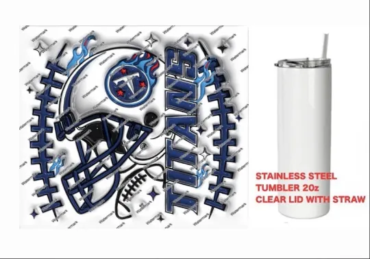 Discover TITANS   -  PUFFY 3D football HELMET Tumbler 20 oz Stainless Steel