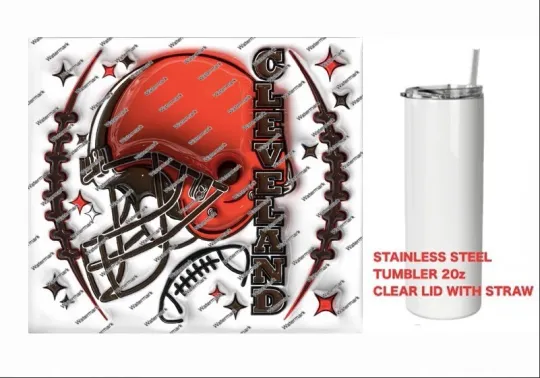 Discover BROWNS  -  PUFFY 3D football HELMET Tumbler 20 oz Stainless Steel