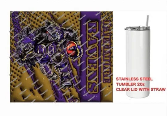 Discover RAVENS  - COLORFUL 3D - Tumbler 20 oz Stainless Steel