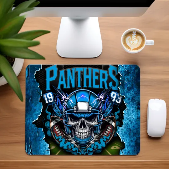 Discover Carolina Panthers Skull Football Team Mouse Pad for Home Office