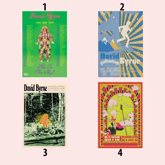 David Byrne Who Is the Sky Tour Poster Set 2025–2026 Collection
