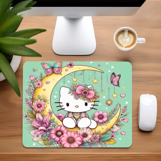 Discover Hello Kitty Cresent Moon Mouse Pad for Home Office