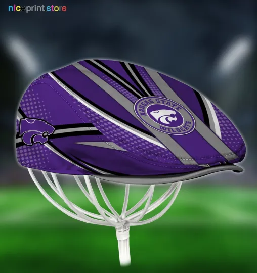 Discover Kansas State Team Wildcats Jeff Cap Driving Cap Golf Cap Flat Cap Newsboy Cap