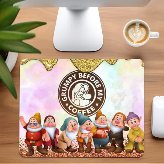 Discover The Seven Dwarfs Grumpy Before My Coffee Mouse Pad for Home Office