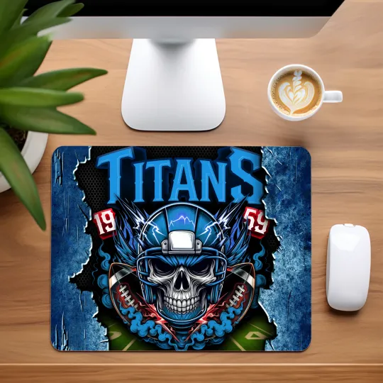 Discover Tennessee Titans Skull Football Team Mouse Pad for Home Office