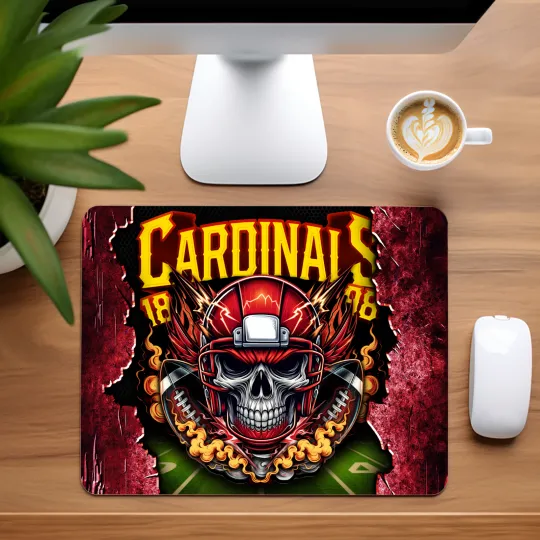 Discover Arizonna Cardinals Skull Football Team Mouse Pad for Home Office