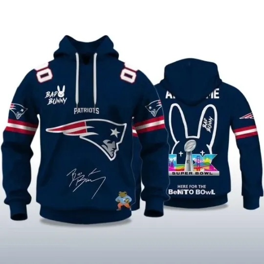 Discover Patriots Bad Bunny Bowl LX 2026 Hoodie
