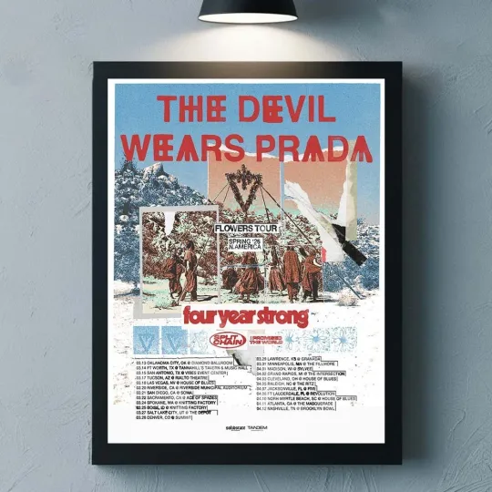Discover The Devil Wears Prada Flowers Tour Spring 2026 North America City Dates Poster