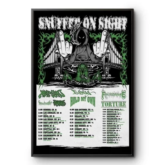 Discover Spite On Skids Tour 2026 Hardcore Metal Concert Poster Band Print