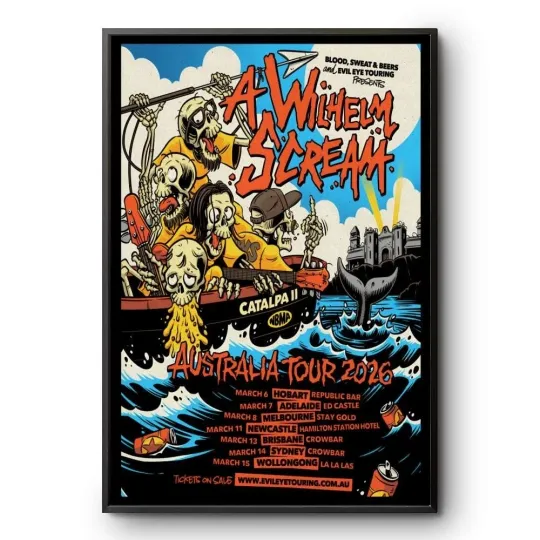 Discover A Wilhelm Scream Australia Tour 2026 Poster Print – Hobart Sydney