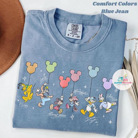 Discover Retro Disney Mickey And Friends Signatures Comfort Colors Shirt Disney Vacation Shirt, Magic Kingdom shirt Disneyland Tee, Disneyworld Shirt