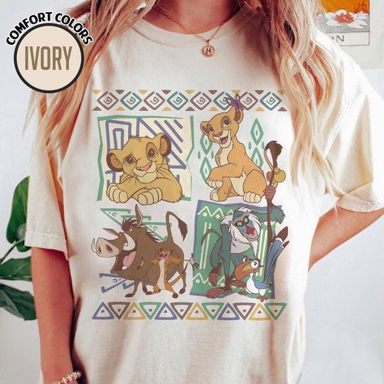 Discover Comfort Colors Retro 90s Disneyland Lion King Simba And Timon Shirt, Vintage Lion King Shirt