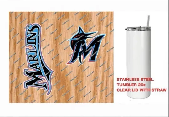 Discover MARLINS      Tumbler 20 oz  Stainless Steel