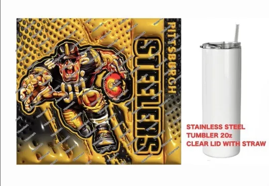 Discover Steeler  - COLORFUL 3D - Tumbler 20 oz Stainless Steel