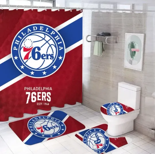 Discover Basketball Sport 76ers Shower Curtain Bathroom set