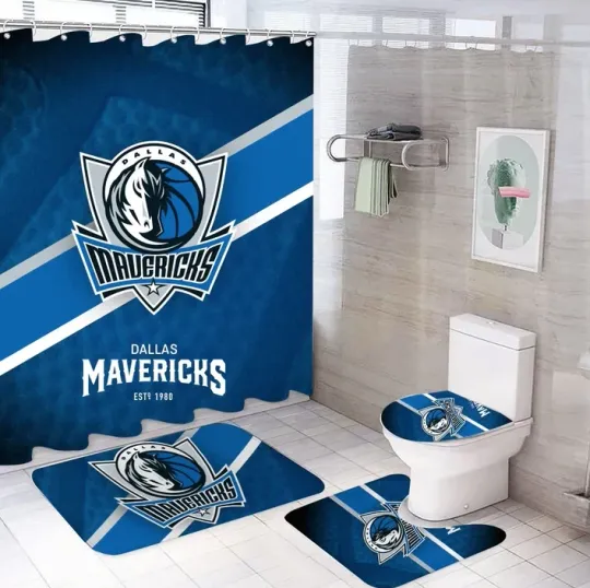 Discover Basketball Sport Mavericks Shower Curtain Bathroom set