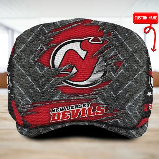 Discover New*Jersey Team Devil*s Jeff Cap Driving Cap Golf Cap Newsboy Cap Flat Cap