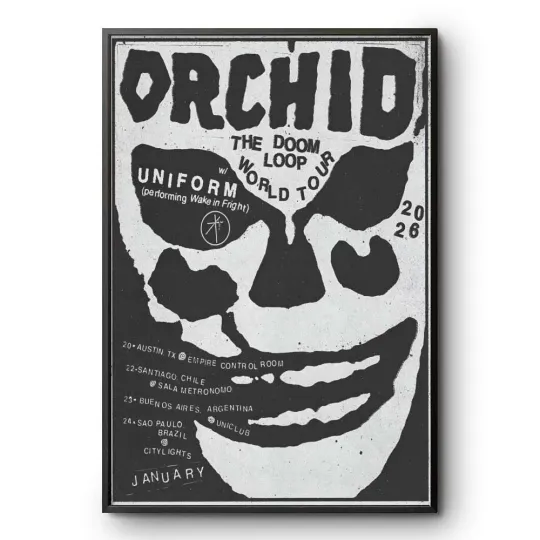 Discover Orchid Dooom Loop World Tour 2026 Poster Screamo Punk Wall Art