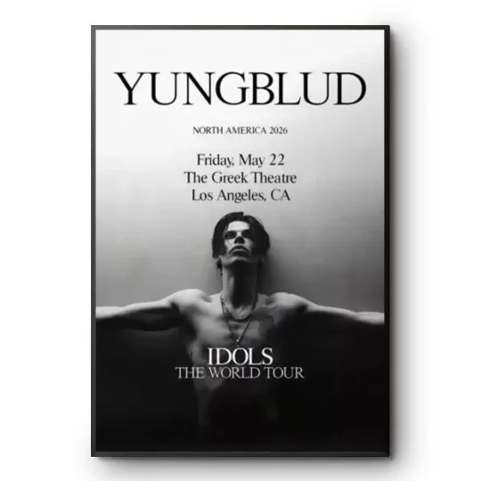 Discover Yungblud Idols World Tour 2026 Poster The Greek Theatre Los Angeles Print