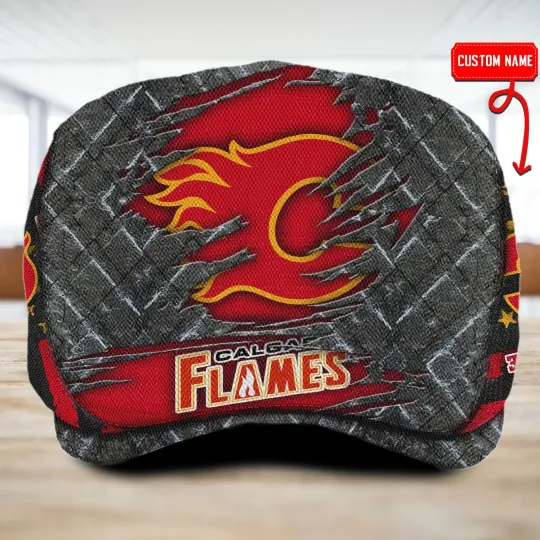 Discover Cal*gary Team Fla*mesJeff Cap Driving Cap Golf Cap Newsboy Cap Flat Cap