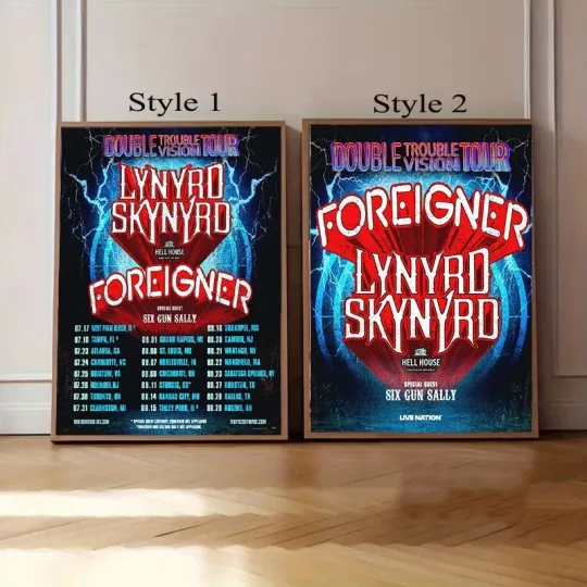 Lynyrd Skynyrd Double Trouble Vision Tour 2026 North America City Poster