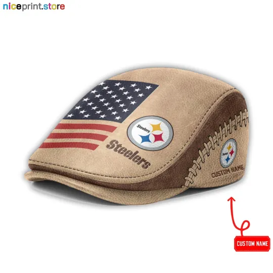 Leather Cap Pittsburgh Team Steeler Jeff Cap football Driver Cap football Golf Cap Flat