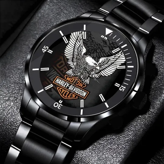 Discover Harley Motor Motorcycle Black Stainless Steel Watch For Men