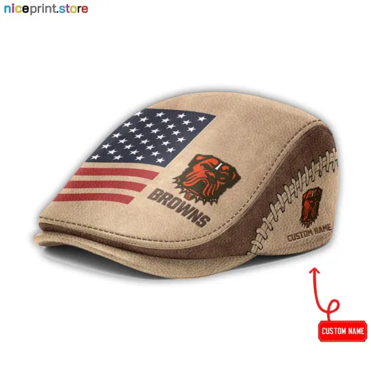 Leather Cap Cleveland Team Browns Jeff Cap football Driver Cap Golf Cap football Flat Cap