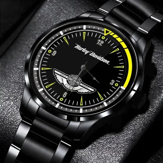 Discover Harley Motor Racing Davidsonn 100th Anniversary Black Stainless Steel Watch For Men