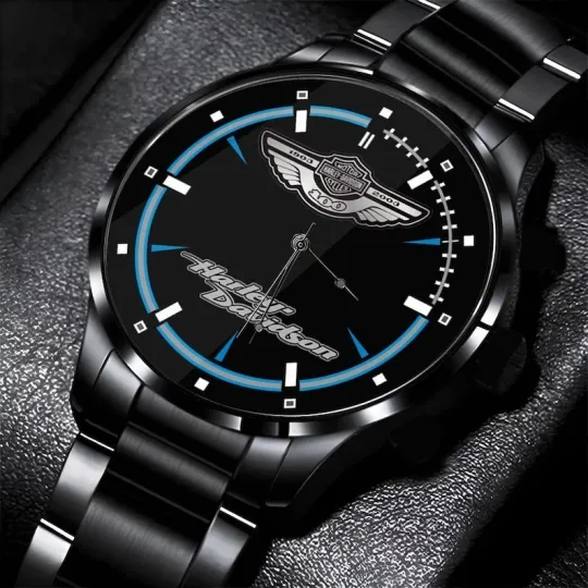 Discover Harley Motor Racing Davidsonn Anniversary Black Stainless Steel Watch For Men