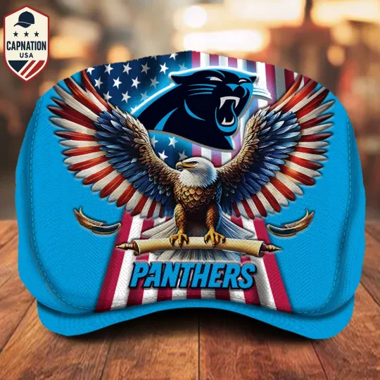 Discover Carolina-Panther Jeff Cap Newsboy Cap Driving Cap Flat Cap Golf Cap For Men