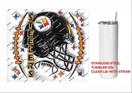 Discover Steeler  -  PUFFY 3D football HELMET Tumbler 20 oz Stainless Steel