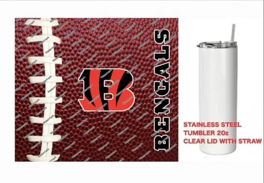 Discover BENGALS  - Pig skin Football - Tumbler 20 oz Stainless Steel