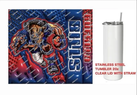 Discover BILLS    - COLORFUL 3D - Tumbler 20 oz Stainless Steel