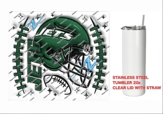 Discover JETS    -  PUFFY 3D football HELMET Tumbler 20 oz Stainless Steel