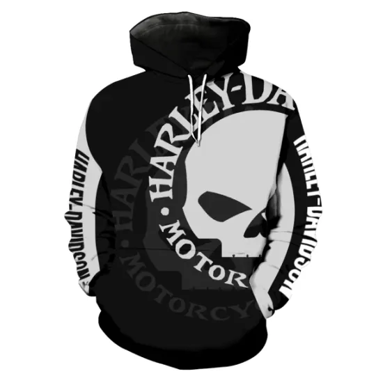 Discover Harley Motor Racing Davidsonn Oversized Motor Co. Skull Monotone Men’s Graphic H