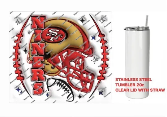 Discover 49ERS    -  PUFFY 3D football HELMET Tumbler 20 oz Stainless Steel